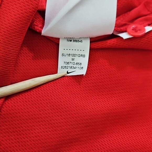 Nike Dri-Fit Athletic Shirt Polo Tennis Golf Men's M Medium Nike Red & White EUC - Picture 4 of 16